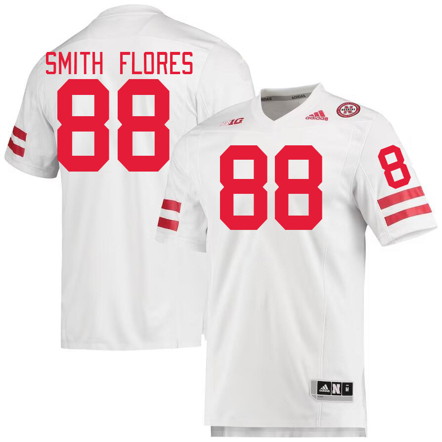 Men #88 Ismael Smith Flores Nebraska Cornhuskers College Football Jerseys Stitched Sale-White